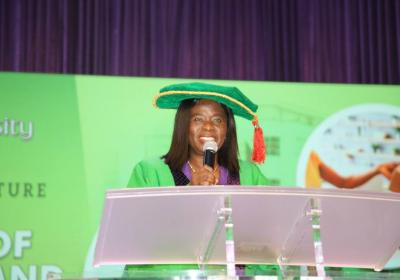 Registrar Mrs. Regina Tobi David Introducing Members Of Covenant University Management 