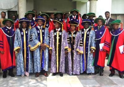 Chancellor Dr David Oyedepo With Other Members Of Covenant University Management With The Members Of Senate After The Convocation Ceremony